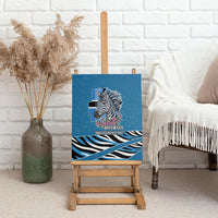 Botswana Independence Day Canvas Wall Art Flying Dove Graphic Zebra Portrait Flag Map