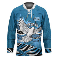 Botswana Independence Day Hockey Jersey Flying Dove Graphic Zebra Portrait Flag Map