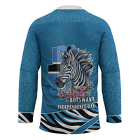 Botswana Independence Day Hockey Jersey Flying Dove Graphic Zebra Portrait Flag Map