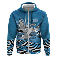 Botswana Independence Day Hoodie Flying Dove Graphic Zebra Portrait Flag Map