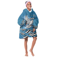 Botswana Independence Day Kid Wearable Blanket Hoodie Flying Dove Graphic Zebra Portrait Flag Map