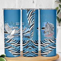 Botswana Independence Day Skinny Tumbler Flying Dove Graphic Zebra Portrait Flag Map