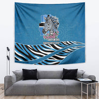 Botswana Independence Day Tapestry Flying Dove Graphic Zebra Portrait Flag Map