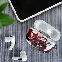 North Korea Flag Day Rise With The Flag AirPods Case Dynamic Red Star Paint Splatter With Tiger