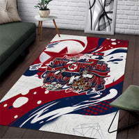 North Korea Flag Day Rise With The Flag Area Rug Dynamic Red Star Paint Splatter With Tiger