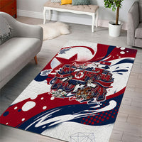 North Korea Flag Day Rise With The Flag Area Rug Dynamic Red Star Paint Splatter With Tiger
