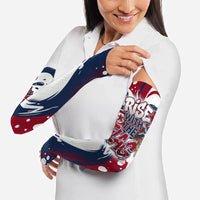North Korea Flag Day Rise With The Flag Arm Sleeves Dynamic Red Star Paint Splatter With Tiger