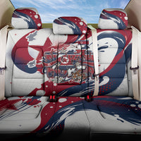 North Korea Flag Day Rise With The Flag Back Car Seat Cover Dynamic Red Star Paint Splatter With Tiger
