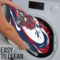 North Korea Flag Day Rise With The Flag Bathroom Set Dynamic Red Star Paint Splatter With Tiger