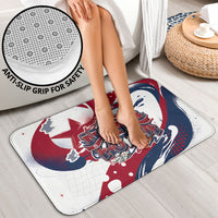 North Korea Flag Day Rise With The Flag Bathroom Set Dynamic Red Star Paint Splatter With Tiger