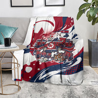 North Korea Flag Day Rise With The Flag Blanket Dynamic Red Star Paint Splatter With Tiger