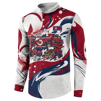 North Korea Flag Day Rise With The Flag Button Sweatshirt Dynamic Red Star Paint Splatter With Tiger