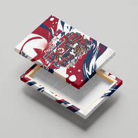 North Korea Flag Day Rise With The Flag Canvas Wall Art Dynamic Red Star Paint Splatter With Tiger