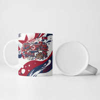 North Korea Flag Day Rise With The Flag Ceramic Mug Dynamic Red Star Paint Splatter With Tiger