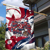 North Korea Flag Day Rise With The Flag Garden Flag Dynamic Red Star Paint Splatter With Tiger