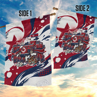 North Korea Flag Day Rise With The Flag Garden Flag Dynamic Red Star Paint Splatter With Tiger