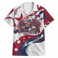 North Korea Flag Day Rise With The Flag Hawaiian Shirt Dynamic Red Star Paint Splatter With Tiger