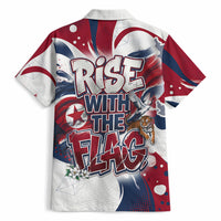 North Korea Flag Day Rise With The Flag Hawaiian Shirt Dynamic Red Star Paint Splatter With Tiger