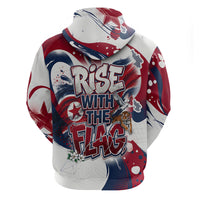 North Korea Flag Day Rise With The Flag Hoodie Dynamic Red Star Paint Splatter With Tiger