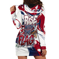 North Korea Flag Day Rise With The Flag Hoodie Dress Dynamic Red Star Paint Splatter With Tiger