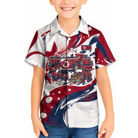 North Korea Flag Day Rise With The Flag Kid Hawaiian Shirt Dynamic Red Star Paint Splatter With Tiger