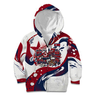 North Korea Flag Day Rise With The Flag Kid Hoodie Dynamic Red Star Paint Splatter With Tiger