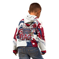 North Korea Flag Day Rise With The Flag Kid Hoodie Dynamic Red Star Paint Splatter With Tiger