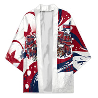 North Korea Flag Day Rise With The Flag Kimono Dynamic Red Star Paint Splatter With Tiger