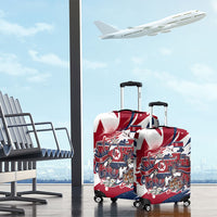 North Korea Flag Day Rise With The Flag Luggage Cover Dynamic Red Star Paint Splatter With Tiger