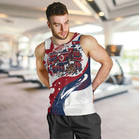 North Korea Flag Day Rise With The Flag Men Tank Top Dynamic Red Star Paint Splatter With Tiger