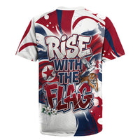 North Korea Flag Day Rise With The Flag Rugby Jersey Dynamic Red Star Paint Splatter With Tiger