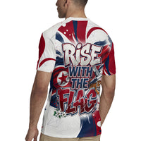 North Korea Flag Day Rise With The Flag Rugby Jersey Dynamic Red Star Paint Splatter With Tiger