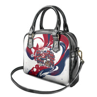 North Korea Flag Day Rise With The Flag Shoulder Handbag Dynamic Red Star Paint Splatter With Tiger