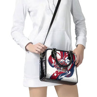 North Korea Flag Day Rise With The Flag Shoulder Handbag Dynamic Red Star Paint Splatter With Tiger