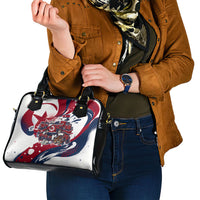 North Korea Flag Day Rise With The Flag Shoulder Handbag Dynamic Red Star Paint Splatter With Tiger