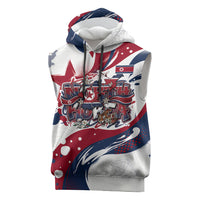 North Korea Flag Day Rise With The Flag Sleeveless Hoodie Dynamic Red Star Paint Splatter With Tiger