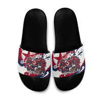 North Korea Flag Day Rise With The Flag Slide Sandals Dynamic Red Star Paint Splatter With Tiger