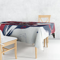 North Korea Flag Day Rise With The Flag Tablecloth Dynamic Red Star Paint Splatter With Tiger