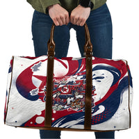 North Korea Flag Day Rise With The Flag Travel Bag Dynamic Red Star Paint Splatter With Tiger