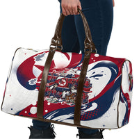 North Korea Flag Day Rise With The Flag Travel Bag Dynamic Red Star Paint Splatter With Tiger