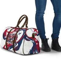 North Korea Flag Day Rise With The Flag Travel Bag Dynamic Red Star Paint Splatter With Tiger