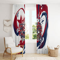 North Korea Flag Day Rise With The Flag Window Curtain Dynamic Red Star Paint Splatter With Tiger