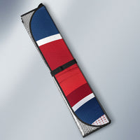 North Korea Flag Day Spirit Of North Korea Auto Sun Shade Flying Crane Graphic With Tiger Portrait And Magnolia Flowers
