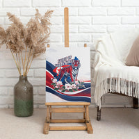 North Korea Flag Day Spirit Of North Korea Canvas Wall Art Flying Crane Graphic With Tiger Portrait And Magnolia Flowers