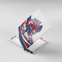 North Korea Flag Day Spirit Of North Korea Canvas Wall Art Flying Crane Graphic With Tiger Portrait And Magnolia Flowers