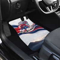 North Korea Flag Day Spirit Of North Korea Car Mats Flying Crane Graphic With Tiger Portrait And Magnolia Flowers