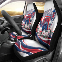 North Korea Flag Day Spirit Of North Korea Car Seat Cover Flying Crane Graphic With Tiger Portrait And Magnolia Flowers