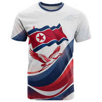North Korea Flag Day Spirit Of North Korea T Shirt Flying Crane Graphic With Tiger Portrait And Magnolia Flowers