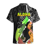 Hawaii Hula Girl Hawaiian Shirt Hula Girl Polynesian Tattoo Gradient - Wonder Print Shop
