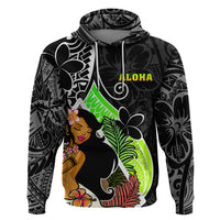 Hawaii Hula Girl Hoodie Hula Girl Polynesian Tattoo Gradient - Wonder Print Shop